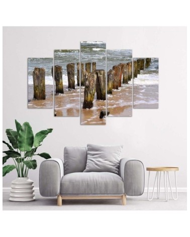 Wandbild für Wohnzimmer - Meer Strand Natur | Feeby
