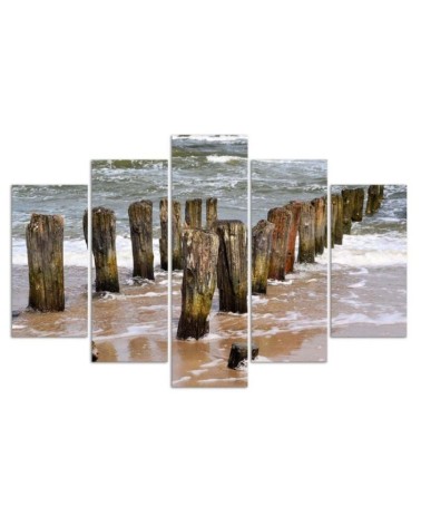 Wandbild für Wohnzimmer - Meer Strand Natur | Feeby