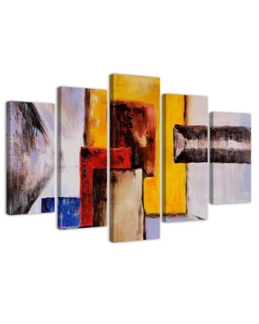 Prints on canvas Yellow 5 Piece abstract for wall to room | FEEBY