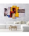 Prints on canvas Yellow 5 Piece abstract for wall to room | FEEBY