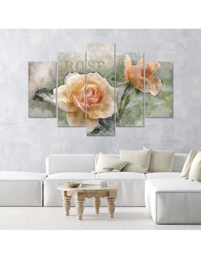 Obraz na płótnie Herbaciane róże shabby chic do salonu | FEEBY