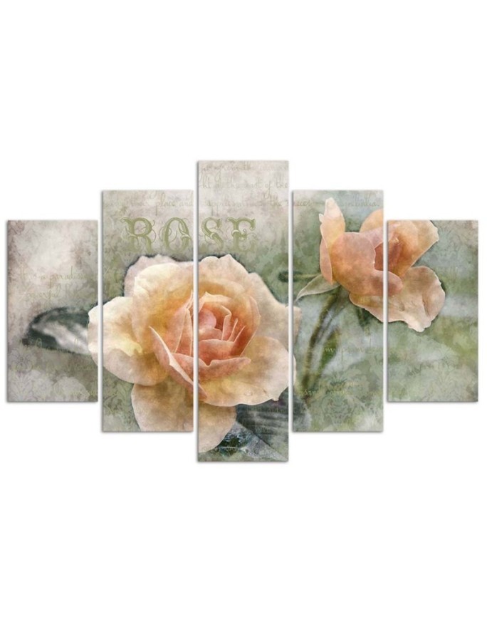 Obraz na płótnie Herbaciane róże shabby chic do salonu | FEEBY