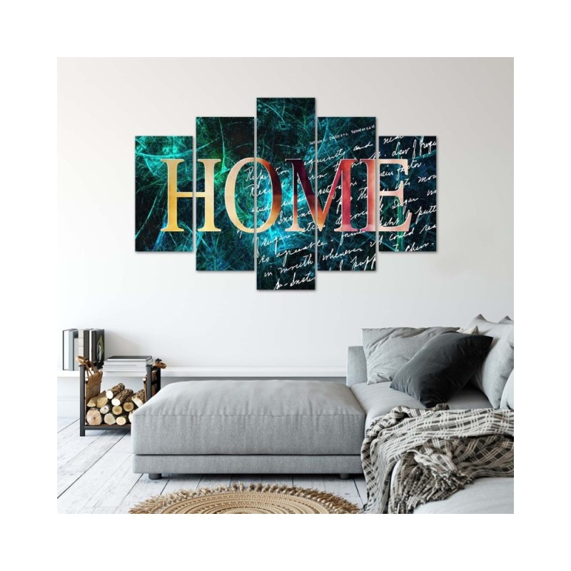 Leinwanddruck - Home Wallpaper Hintergrund Blau | Feeby