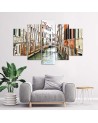 5 Piece Wall art canvas prints Japanese landscape for room, office, living room | FEEBY