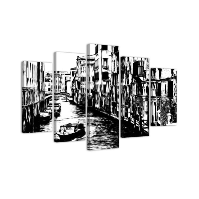 Leinwandbild - Venedig Italien Schwarz & Weiß | Feeby