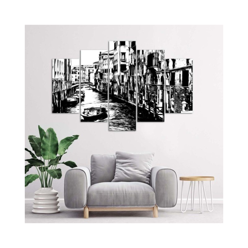 Leinwandbild - Venedig Italien Schwarz & Weiß | Feeby