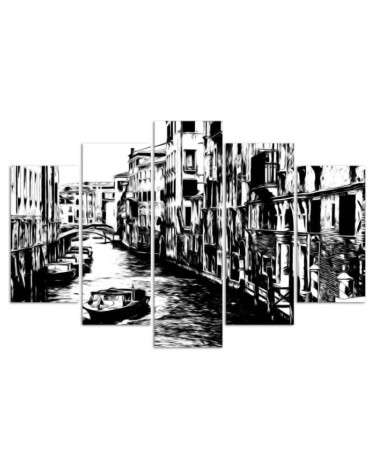 Leinwandbild - Venedig Italien Schwarz & Weiß | Feeby