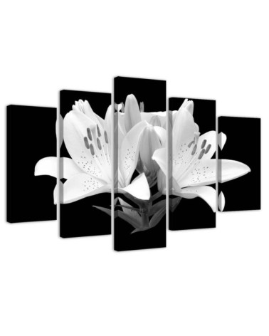 White lilies Canvas painting for living room for the wall | FEEBY