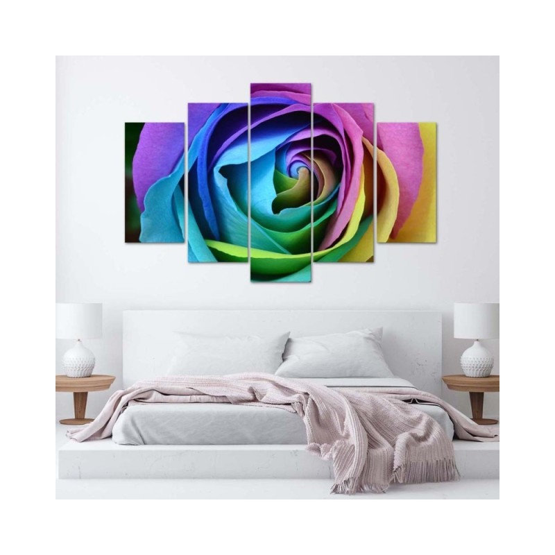 Leinwandbild - Rose Blume Bunt | Feeby