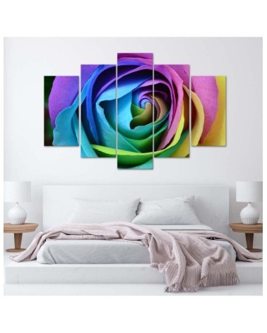 Leinwandbild - Rose Blume Bunt | Feeby