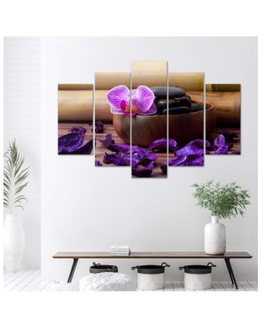 Leinwanddruck - Orchideen-Zen-Spa-Steine | Feeby