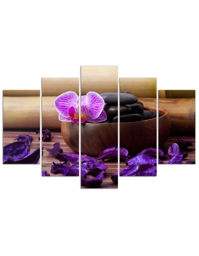 Obraz Kompozycja zen z różową orchideą na ścianę | FEEBY