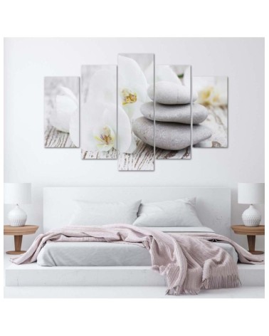 Leinwandbild - Orchideen-Zen-Spa-Steine | Feeby