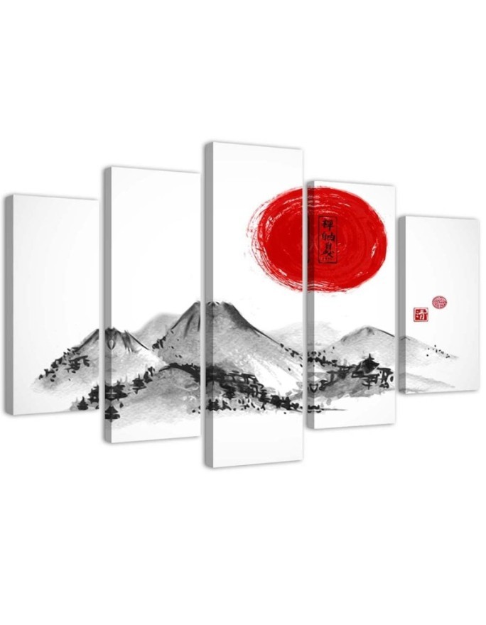 Bild auf Leinwand - Japan Berge Sonne | Feeby