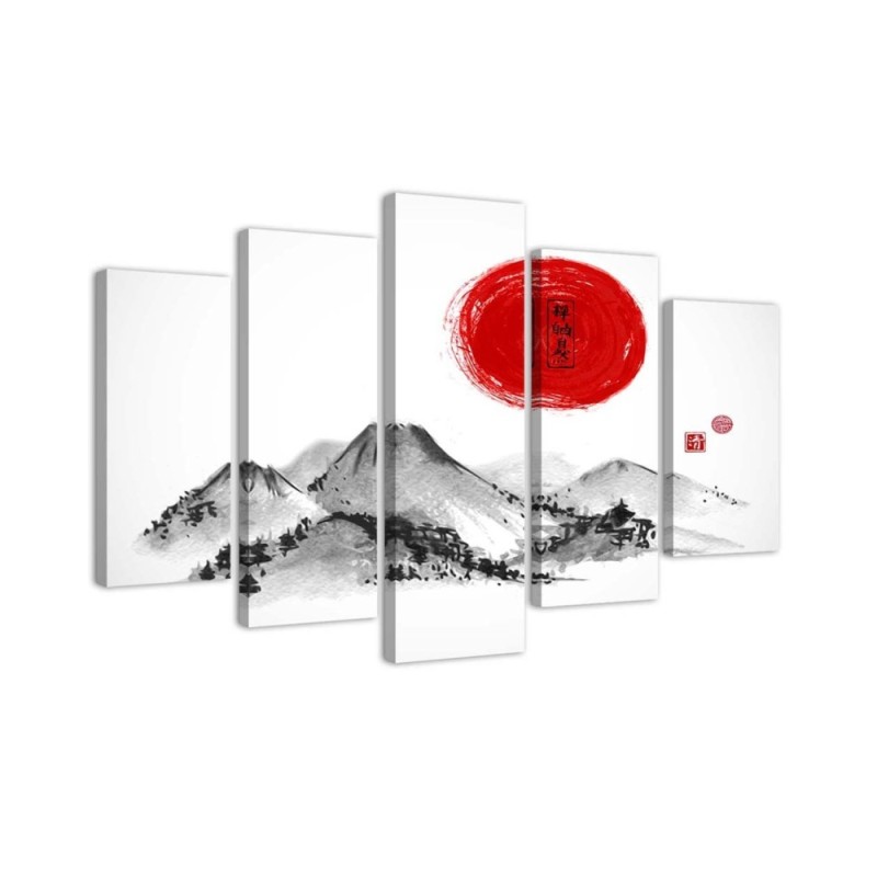 Bild auf Leinwand - Japan Berge Sonne | Feeby