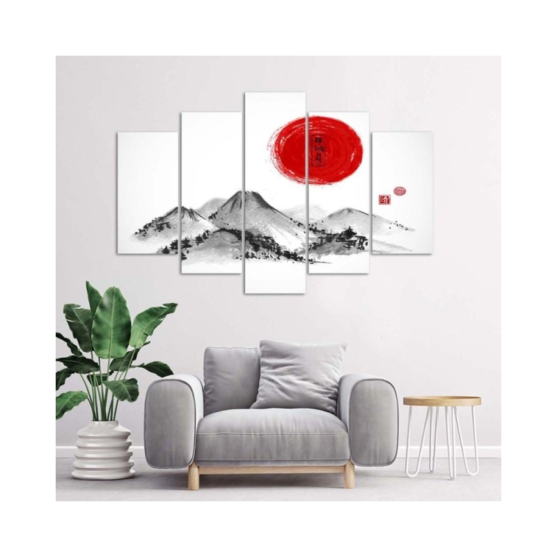 Bild auf Leinwand - Japan Berge Sonne | Feeby