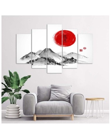 Bild auf Leinwand - Japan Berge Sonne | Feeby