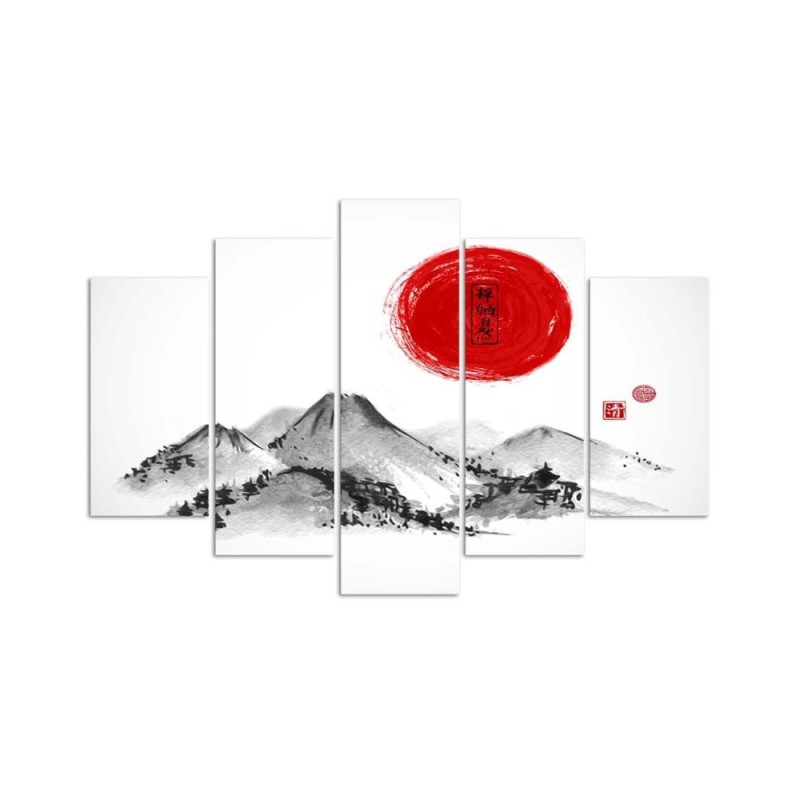 Bild auf Leinwand - Japan Berge Sonne | Feeby