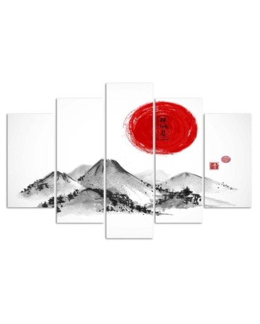 Bild auf Leinwand - Japan Berge Sonne | Feeby