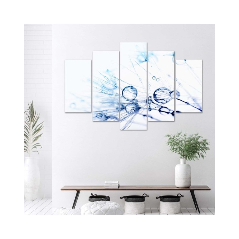 Wandbild für Wohnzimmer - Gebläsetropfen Türkis | Feeby