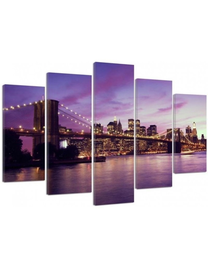 Canvas print printed on canvas Manhattan at sunset | FEEBY
