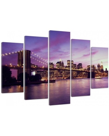 Canvas print printed on canvas Manhattan at sunset | FEEBY