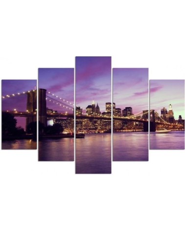 Leinwanddruck - New York Manhattan Sonnenuntergang | Feeby