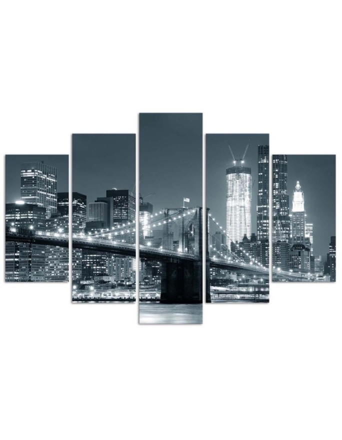 Brooklyn Bridge black and white painting for living room, office | FEEBY