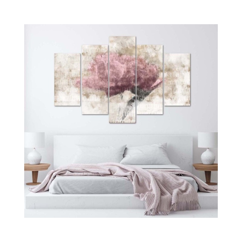Dekoratives Leinwandbild - Rosa Vintage-Blume | Feeby
