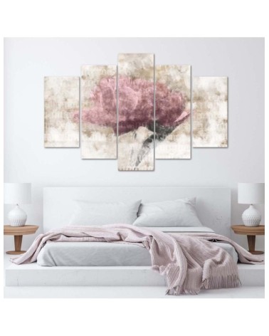 Dekoratives Leinwandbild - Rosa Vintage-Blume | Feeby