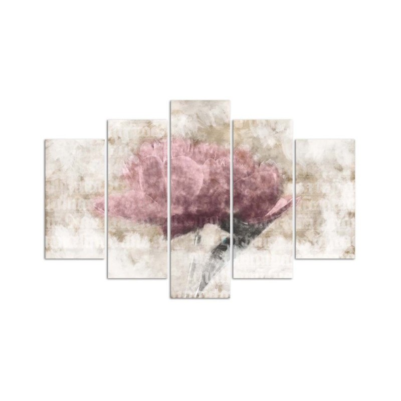 Dekoratives Leinwandbild - Rosa Vintage-Blume | Feeby