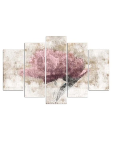 Dekoratives Leinwandbild - Rosa Vintage-Blume | Feeby