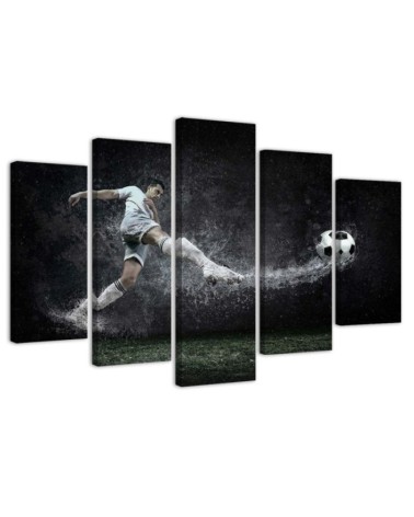 Canvas print Footballer on wet turf for children's room | FEEBY