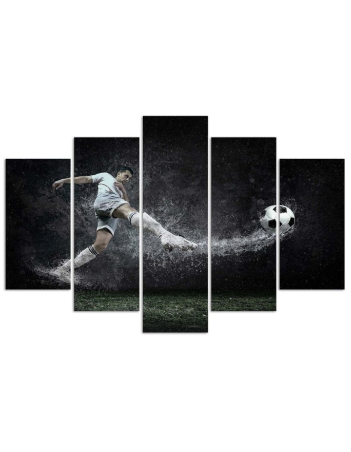 Canvas print Footballer on wet turf for children's room | FEEBY
