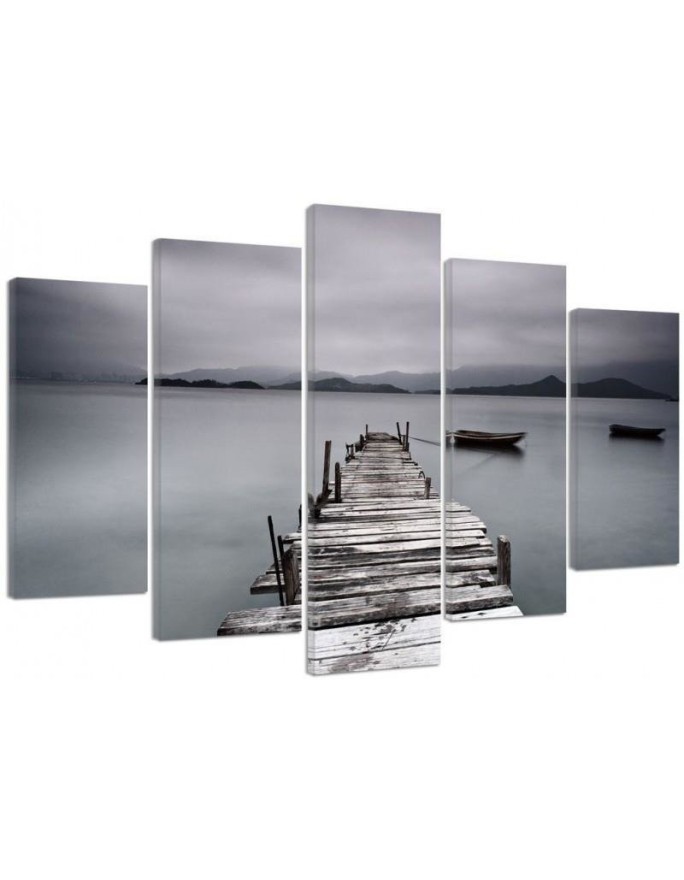 Leinwanddruck - Pier Lake Landscape Bild | Feeby