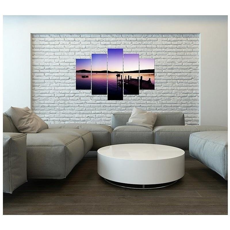 Leinwandbild - Brücke Sonnenuntergang Violett | Feeby