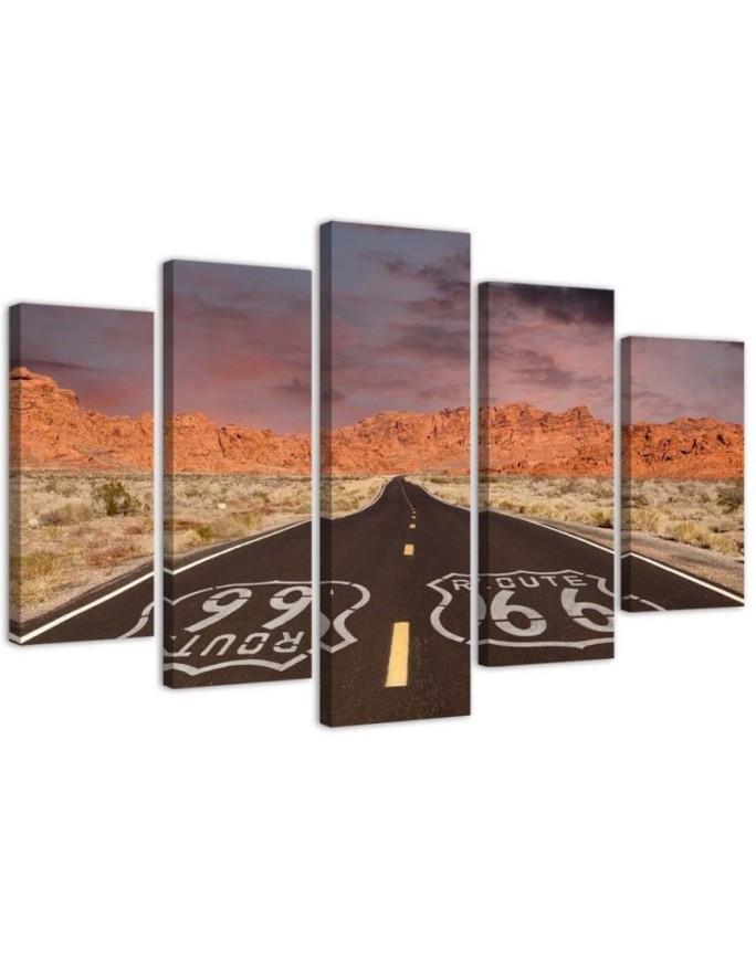 Bild auf Leinwand - Route 66 Road Landschaftsbild | Feeby