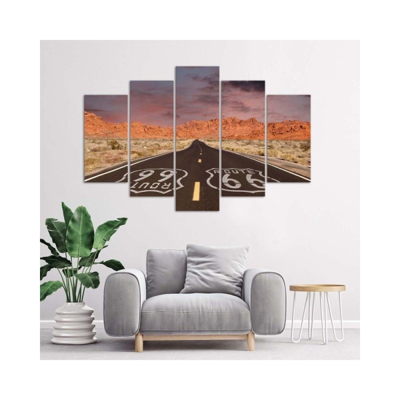 Bild auf Leinwand - Route 66 Road Landschaftsbild | Feeby