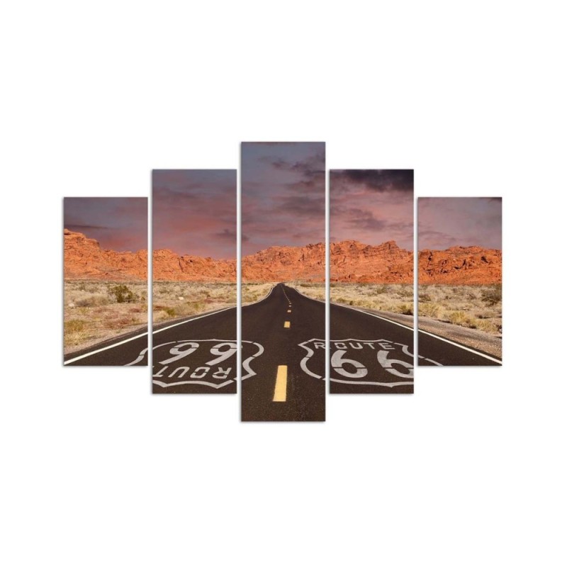 Bild auf Leinwand - Route 66 Road Landschaftsbild | Feeby