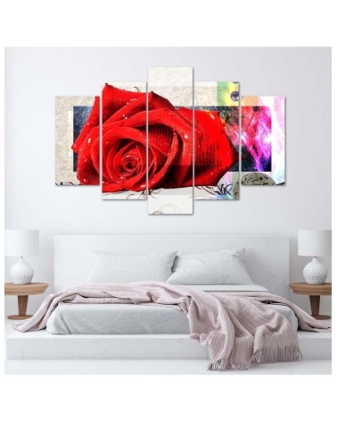Leinwandbild - Rote Rose Blumen Natur | Feeby
