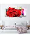Red rose painting for the wall to the living room, bedroom | FEEBY