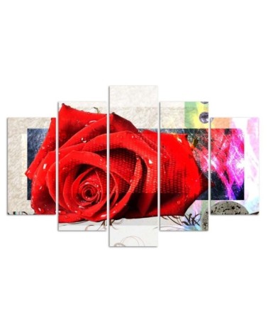 Leinwandbild - Rote Rose Blumen Natur | Feeby