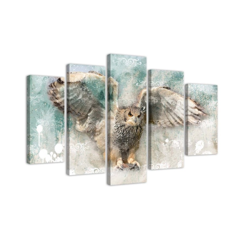 Leinwandbild - Eule Vögel Natur Tiere | Feeby