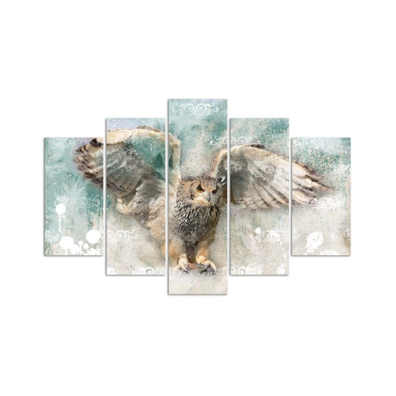 Leinwandbild - Eule Vögel Natur Tiere | Feeby