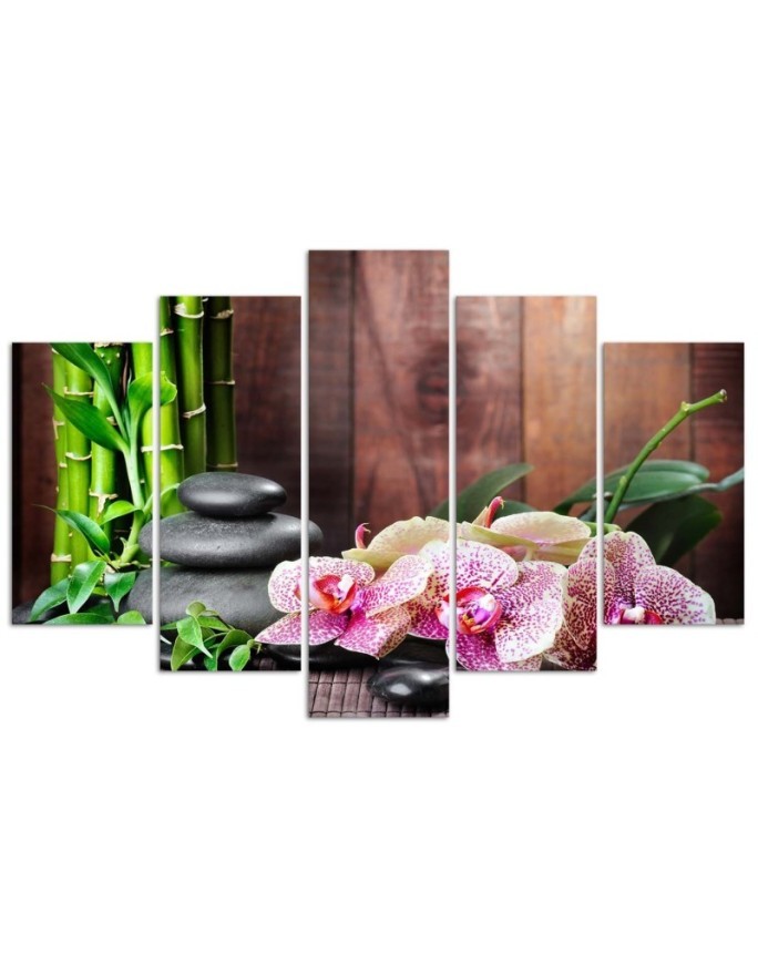 Obraz na ścianę Kompozycja zen z orchideą i bambusem | FEEBY