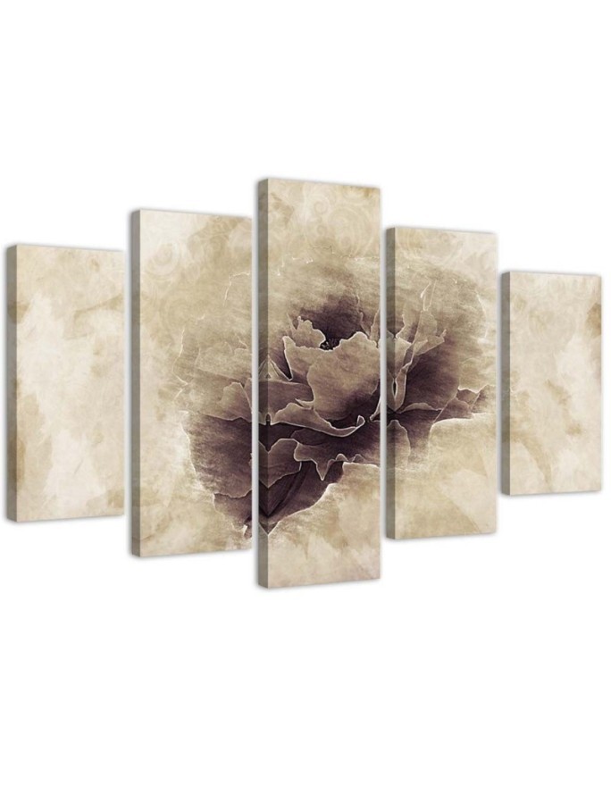 Wandbild für Wohnzimmer - Rose Blume Beige Natur | Feeby
