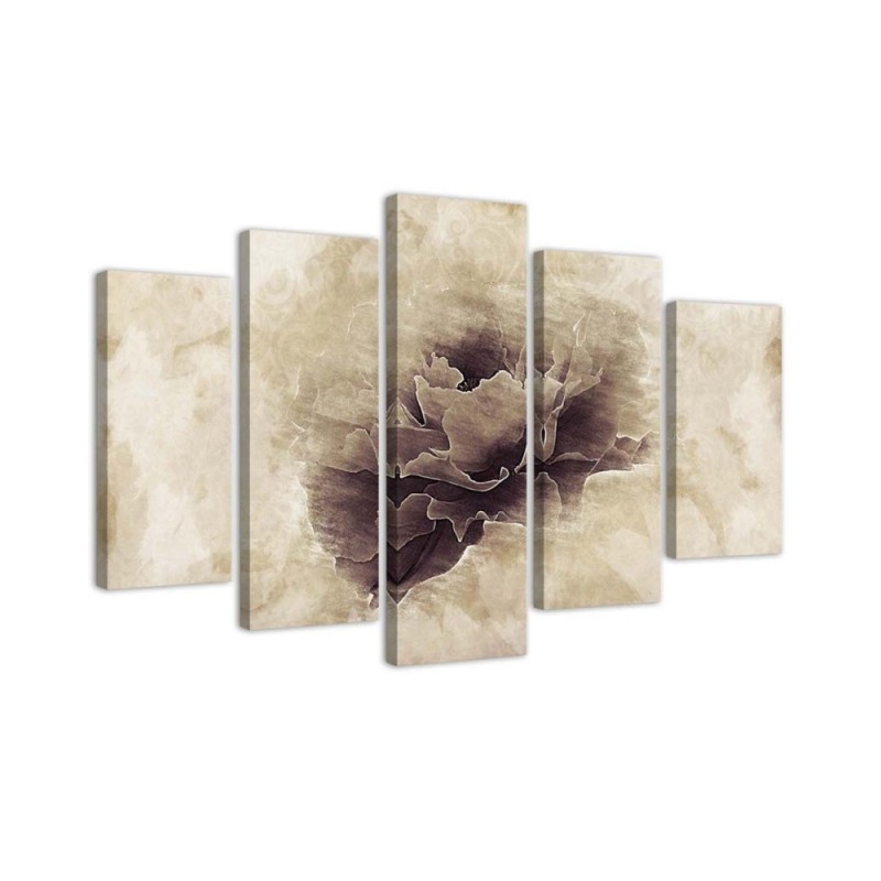 Wandbild für Wohnzimmer - Rose Blume Beige Natur | Feeby