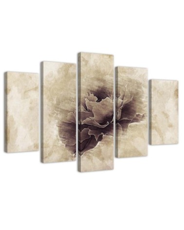 Wandbild für Wohnzimmer - Rose Blume Beige Natur | Feeby
