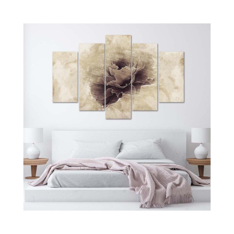 Wandbild für Wohnzimmer - Rose Blume Beige Natur | Feeby