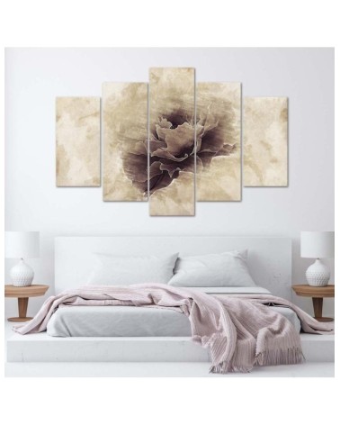 Wandbild für Wohnzimmer - Rose Blume Beige Natur | Feeby
